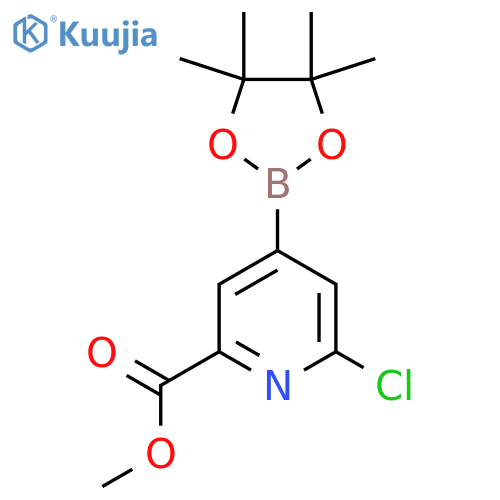 methyl 6-chloro-3-(4,4,5,5-tetramethyl-1,3,2-dioxaborolan-2-yl)pyridine-2-carboxylate structure