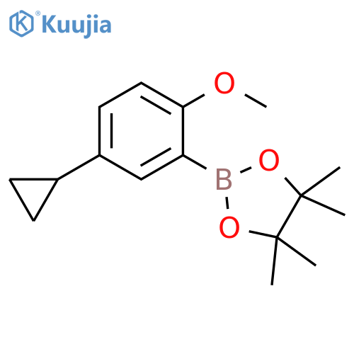 2-(5-cyclopropyl-2-methoxyphenyl)-4,4,5,5-tetramethyl-1,3,2-dioxaborolane structure