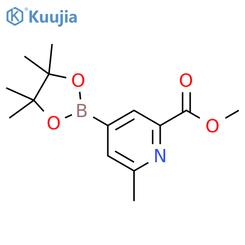 Methyl 6-methyl-4-(tetramethyl-1,3,2-dioxaborolan-2-yl)pyridine-2-carboxylate structure