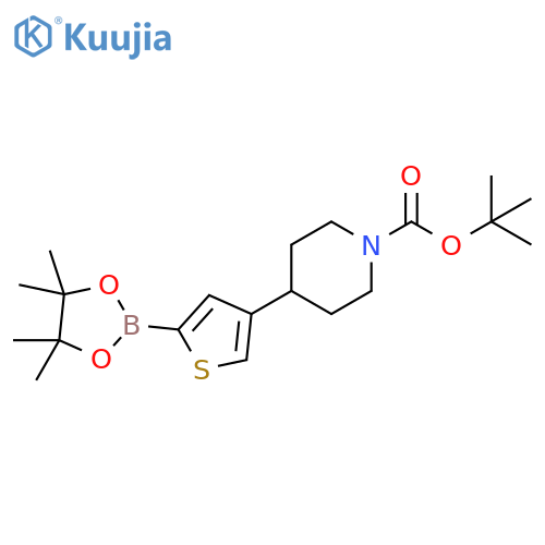 4-(N-Boc-piperidin-4-yl)thiophene-2-boronic acid pinacol ester structure