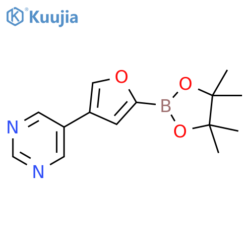 4-(Pyrimidin-5-yl)furan-2-boronic acid pinacol ester structure