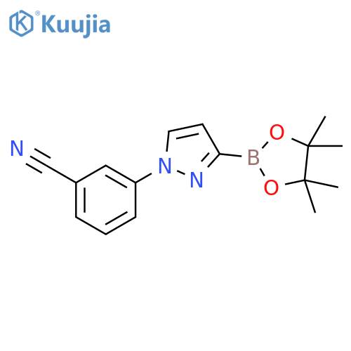 Benzonitrile, 3-[3-(4,4,5,5-tetramethyl-1,3,2-dioxaborolan-2-yl)-1H-pyrazol-1-yl]- structure