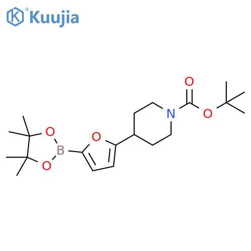 tert-butyl 4-(5-(4,4,5,5-tetramethyl-1,3,2-dioxaborolan-2-yl)furan-2-yl)piperidine-1-carboxylate structure