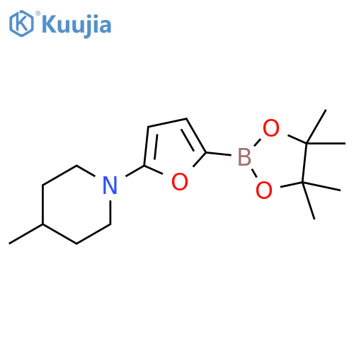 5-(4-Methylpiperidin-1-yl)furan-2-boronic acid pinacol ester structure