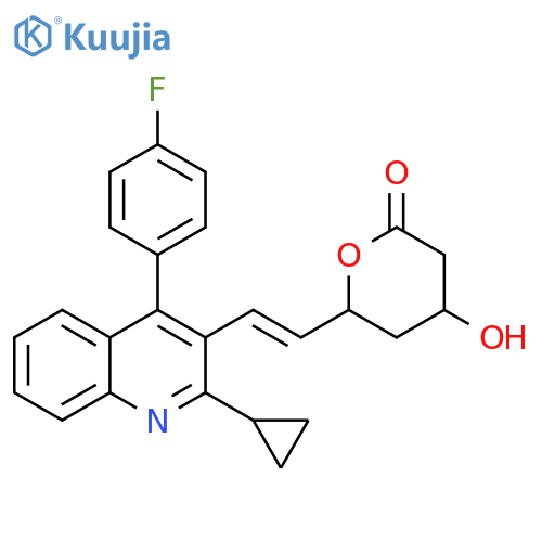 (E)-6-(2-(2-Cyclopropyl-4-(4-fluorophenyl)quinolin-3-yl)vinyl)-4-hydroxytetrahydro-2H-pyran-2-one structure