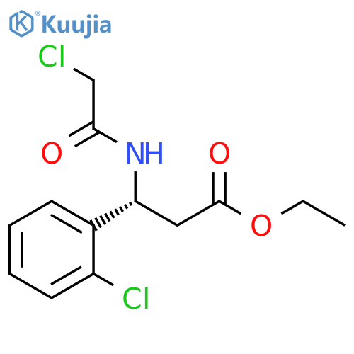 ethyl (3R)-3-(2-chloroacetamido)-3-(2-chlorophenyl)propanoate structure