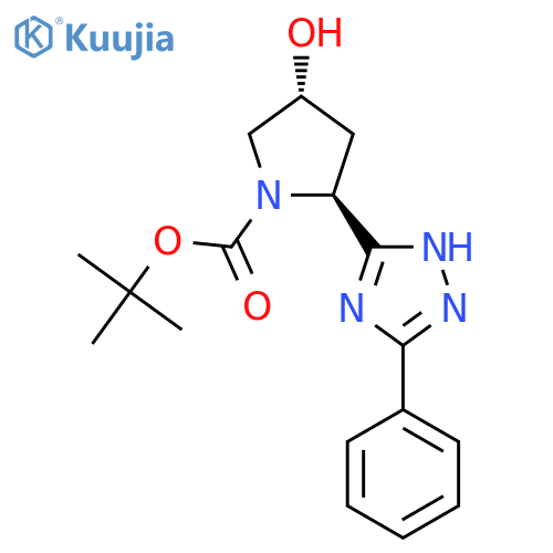 Tert-butyl (2S,4R)-4-hydroxy-2-(3-phenyl-1H-1,2,4-triazol-5-yl)pyrrolidine-1-carboxylate structure