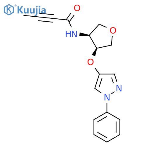 N-[(3S,4S)-4-(1-Phenylpyrazol-4-yl)oxyoxolan-3-yl]but-2-ynamide structure