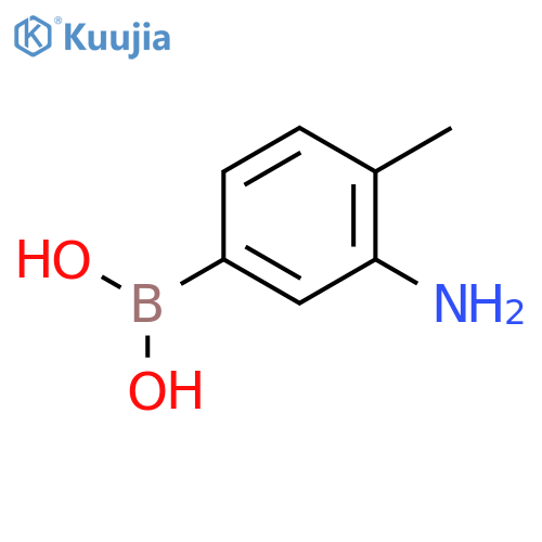 (3-Amino-4-methylphenyl)boronic acid structure