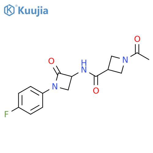 1-Acetyl-N-[1-(4-fluorophenyl)-2-oxo-3-azetidinyl]-3-azetidinecarboxamide structure