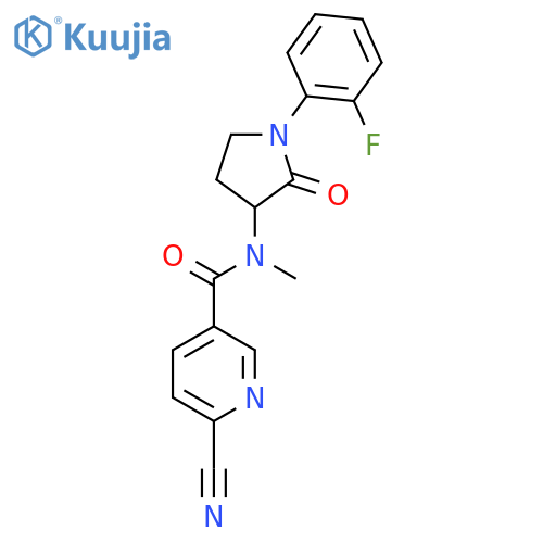 6-Cyano-N-[1-(2-fluorophenyl)-2-oxopyrrolidin-3-yl]-N-methylpyridine-3-carboxamide structure