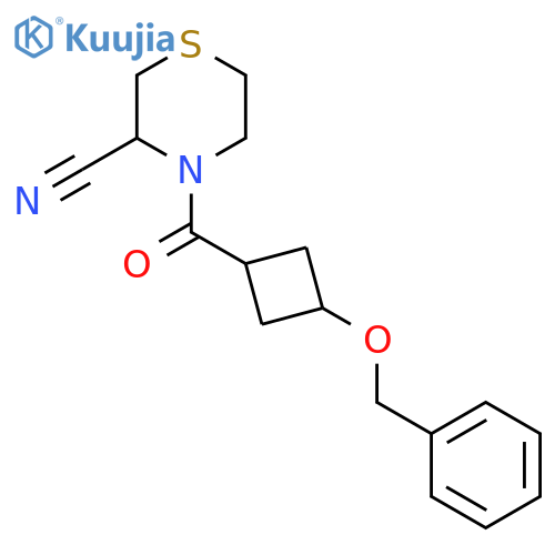 4-3-(benzyloxy)cyclobutanecarbonylthiomorpholine-3-carbonitrile structure