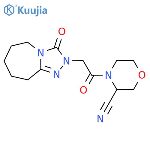 4-[2-(3-Oxo-6,7,8,9-tetrahydro-5H-[1,2,4]triazolo[4,3-a]azepin-2-yl)acetyl]morpholine-3-carbonitrile structure