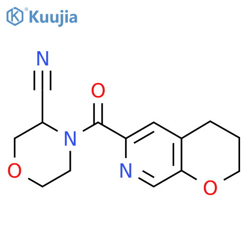 4-{2H,3H,4H-pyrano2,3-cpyridine-6-carbonyl}morpholine-3-carbonitrile structure