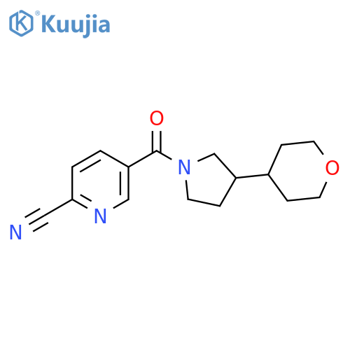 5-[[3-(Tetrahydro-2H-pyran-4-yl)-1-pyrrolidinyl]carbonyl]-2-pyridinecarbonitrile structure