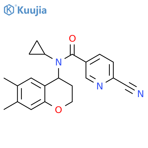 6-Cyano-N-cyclopropyl-N-(3,4-dihydro-6,7-dimethyl-2H-1-benzopyran-4-yl)-3-pyridinecarboxamide structure