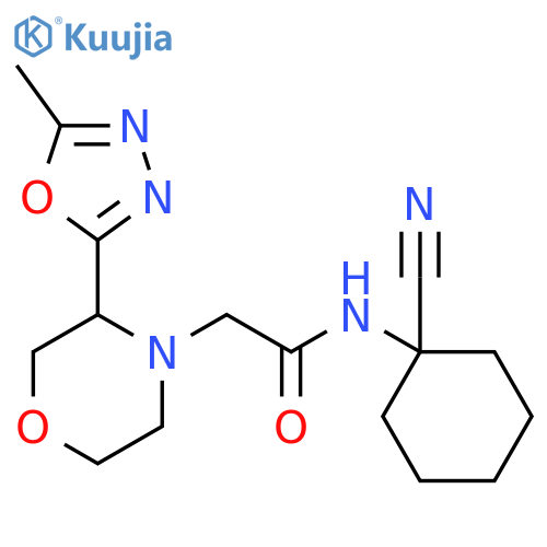 N-(1-Cyanocyclohexyl)-3-(5-methyl-1,3,4-oxadiazol-2-yl)-4-morpholineacetamide structure