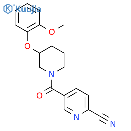 5-[3-(2-Methoxyphenoxy)piperidine-1-carbonyl]pyridine-2-carbonitrile structure