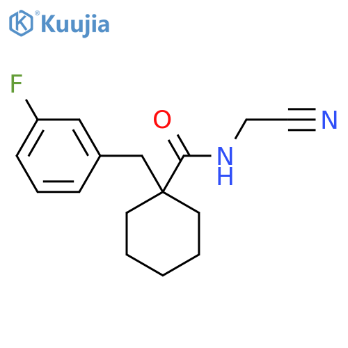 N-(Cyanomethyl)-1-[(3-fluorophenyl)methyl]cyclohexane-1-carboxamide structure