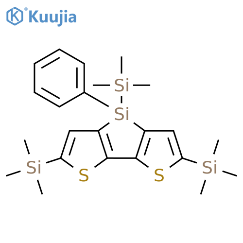 4H-Silolo[3,2-b:4,5-b']dithiophene, 4-phenyl-2,4,6-tris(trimethylsilyl)- structure