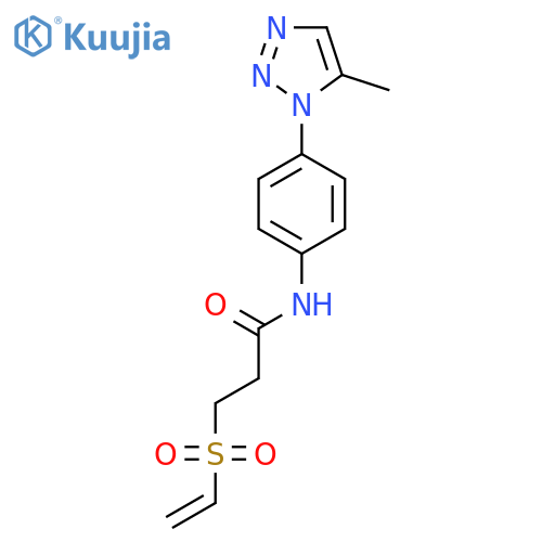3-Ethenylsulfonyl-N-[4-(5-methyltriazol-1-yl)phenyl]propanamide structure