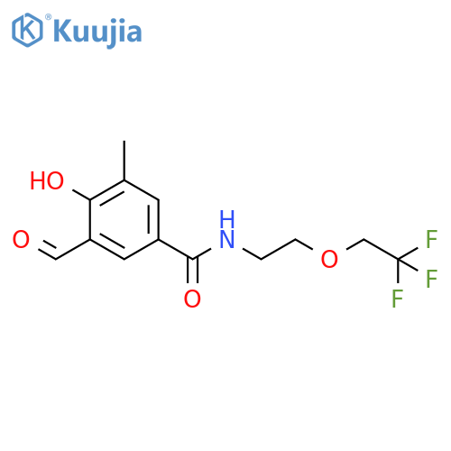 Benzamide, 3-formyl-4-hydroxy-5-methyl-N-[2-(2,2,2-trifluoroethoxy)ethyl]- structure