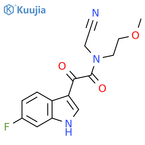 N-(Cyanomethyl)-2-(6-fluoro-1H-indol-3-yl)-N-(2-methoxyethyl)-2-oxoacetamide structure
