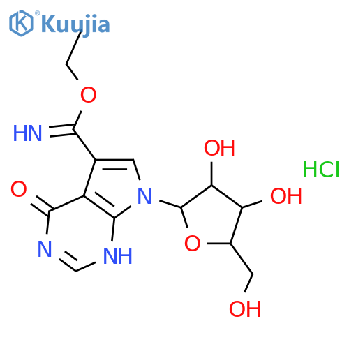 1H-Pyrrolo[2,3-d]pyrimidine-5-carboximidicacid, 4,7-dihydro-4-oxo-7-b-D-ribofuranosyl-, ethyl ester, monohydrochloride (8CI,9CI) structure