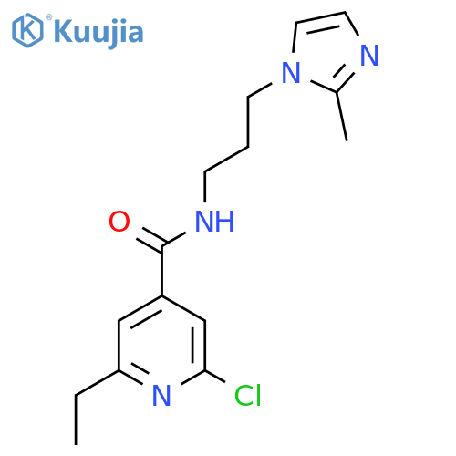 2-Chloro-6-ethyl-N-[3-(2-methylimidazol-1-yl)propyl]pyridine-4-carboxamide structure
