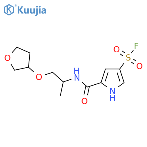 5-[1-(Oxolan-3-yloxy)propan-2-ylcarbamoyl]-1H-pyrrole-3-sulfonyl fluoride structure