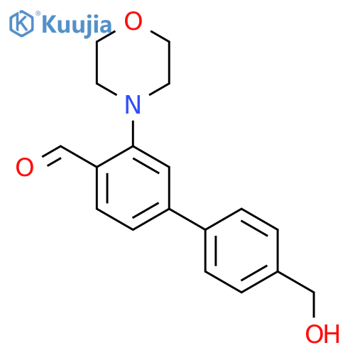 4-[4-(Hydroxymethyl)phenyl]-2-morpholin-4-ylbenzaldehyde structure