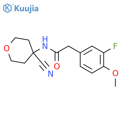 N-(4-Cyanooxan-4-yl)-2-(3-fluoro-4-methoxyphenyl)acetamide structure