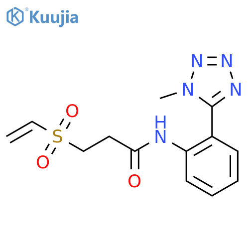 3-Ethenylsulfonyl-N-[2-(1-methyltetrazol-5-yl)phenyl]propanamide structure