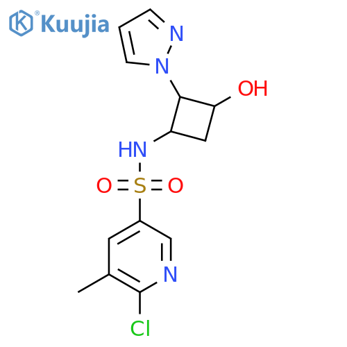 6-Chloro-n-[3-hydroxy-2-(1h-pyrazol-1-yl)cyclobutyl]-5-methylpyridine-3-sulfonamide structure
