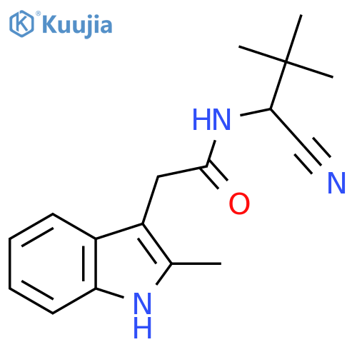 N-(1-Cyano-2,2-dimethylpropyl)-2-(2-methyl-1H-indol-3-yl)acetamide structure