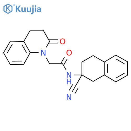 N-(2-Cyano-3,4-dihydro-1H-naphthalen-2-yl)-2-(2-oxo-3,4-dihydroquinolin-1-yl)acetamide structure