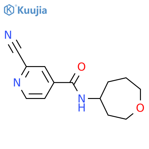 2-Cyano-N-(oxepan-4-yl)pyridine-4-carboxamide structure
