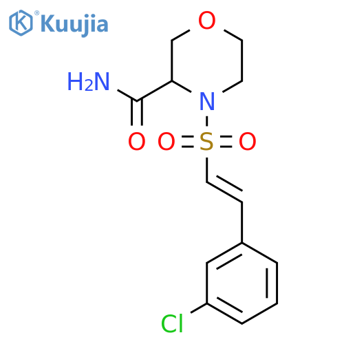 4-[2-(3-Chlorophenyl)ethenesulfonyl]morpholine-3-carboxamide structure