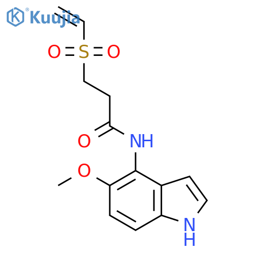 3-Ethenylsulfonyl-N-(5-methoxy-1H-indol-4-yl)propanamide structure