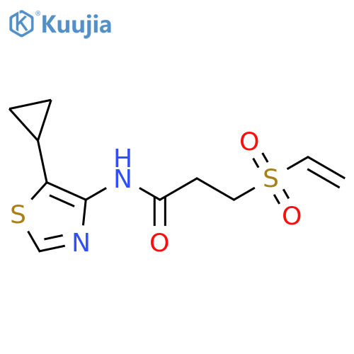 N-(5-Cyclopropyl-1,3-thiazol-4-yl)-3-ethenylsulfonylpropanamide structure