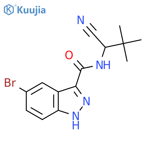 5-Bromo-N-(1-cyano-2,2-dimethylpropyl)-1H-indazole-3-carboxamide structure