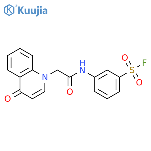 3-[2-(4-Oxo-1,4-dihydroquinolin-1-yl)acetamido]benzene-1-sulfonyl fluoride structure