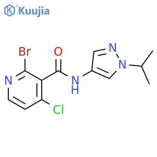 2-bromo-4-chloro-N-1-(propan-2-yl)-1H-pyrazol-4-ylpyridine-3-carboxamide structure