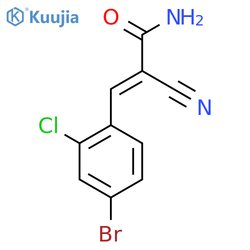 3-(4-Bromo-2-chlorophenyl)-2-cyanoprop-2-enamide structure