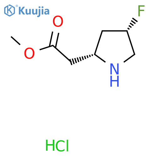 methyl 2-(2R,4S)-4-fluoropyrrolidin-2-ylacetate hydrochloride structure