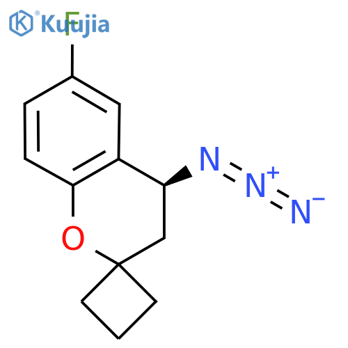 (4S)-4-azido-6-fluoro-3,4-dihydrospiro1-benzopyran-2,1'-cyclobutane structure