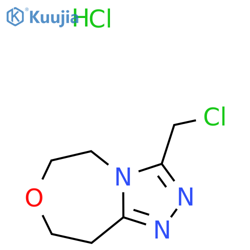3-(chloromethyl)-5H,6H,8H,9H-1,2,4triazolo4,3-d1,4oxazepine hydrochloride structure