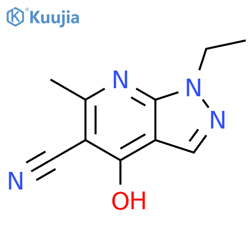 1-ethyl-4-hydroxy-6-methyl-1H-pyrazolo3,4-bpyridine-5-carbonitrile structure