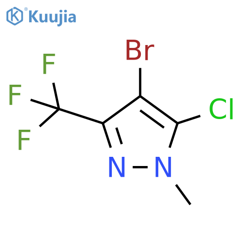 4-bromo-5-chloro-1-methyl-3-(trifluoromethyl)-1H-pyrazole structure