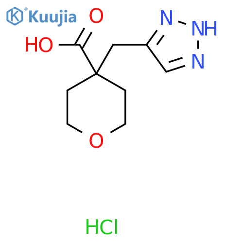4-(1H-1,2,3-triazol-5-yl)methyloxane-4-carboxylic acid hydrochloride structure